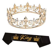 Corona da festa reale con fascia e strass, accessorio da sera