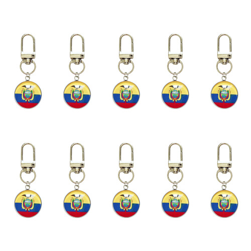 10 Piece Soccer Event Theme Keychains Strong Alloy Hook-Ecuador