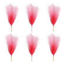 6PCS/Pack Large Bulrush Pyrotechnics Stems Lovely Gradient-Pink