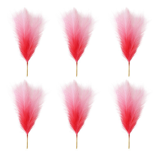 6PCS/Pack Large Bulrush Pyrotechnics Stems Lovely Gradient-Pink