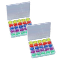 Spulenaufbewahrungsbox für Nähmaschinen, transparent, farbig, 25 Fächer, 2 Stück