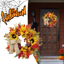 Sunflower Pumpkin Fall Wreath 18 inch