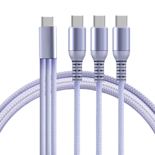 Cabo de carregamento USB Type-C 3 em 1 para telefones, tablets e