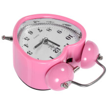 Pink Heart-Shaped Alarm Clock with Twin Bell & Silent Sweep