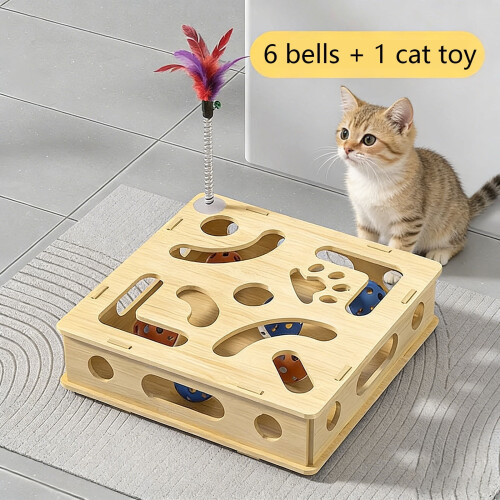 Caja de rompecabezas para mascotas de interior con bolas de colores