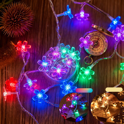 Flower Christmas Lights String LED 10FT Battery Powered