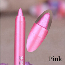(Pink)Delineador de ojos lápiz impermeable de larga duración pigmento colorido maquillaje de moda 1 pieza