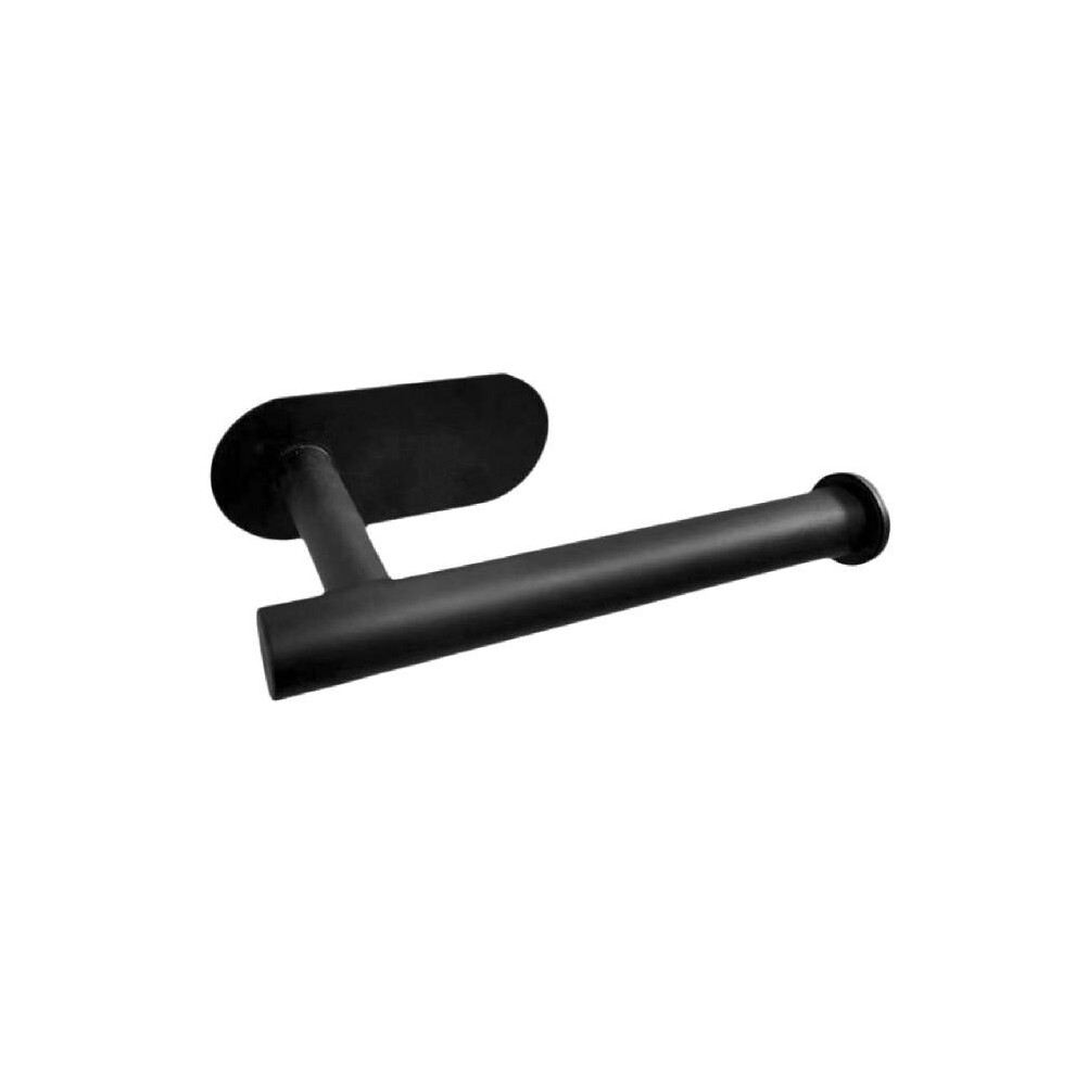 Black (Black) Holder Toilet Paper Self Adhesive Hooks Stainless Steel Tissue Rack Bathroom