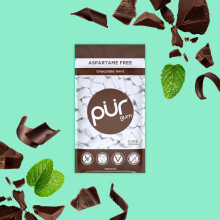 PUR Gum | Sugar Free Chewing Gum | Made with Xylitol | Vegan, Aspartame Free, Gluten Free and Keto Friendly | Natural Chocolate Mint Flavoured Gum, 55
