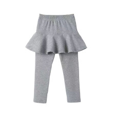 Toddler Girls Ruffle Skirt Leggings, Soft Stretchy Playwear for School & Daily Wear, Grey, 5-6 Years