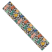 Faux Linen Table Runner – Leopard & White, 13.8 x 71 in