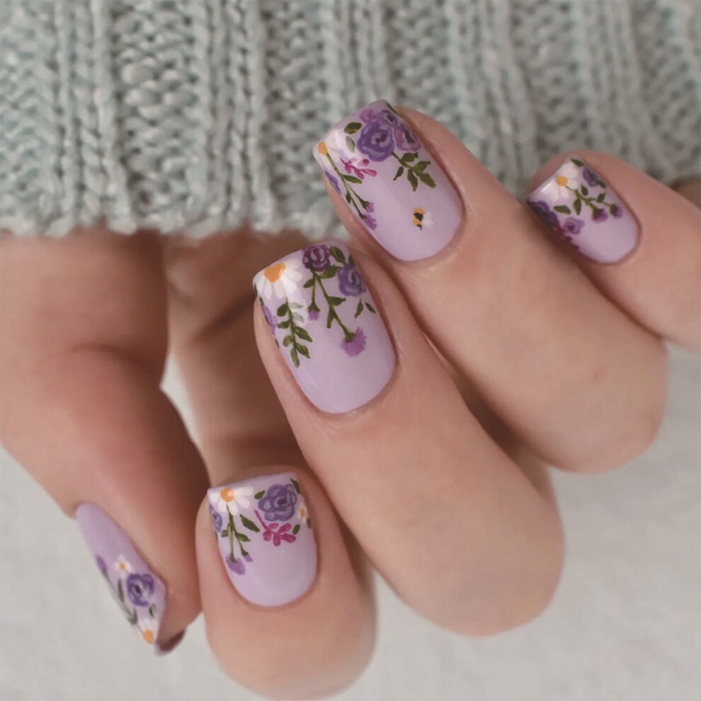 Press-On Nails Glossy Square Short 24 pcs