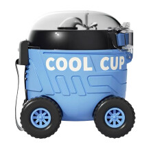Insulated Double-Wall Glass Tumbler with Lid, 410g