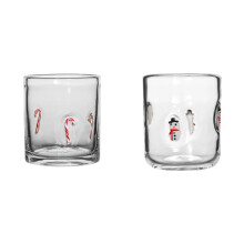 14oz Stemless Christmas Juice Glasses – 2 Pack