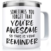 White Stainless Steel Vacuum Mug 14oz