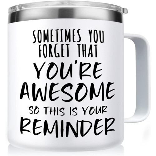White Stainless Steel Vacuum Mug 14oz