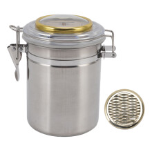 Stainless Steel Cigar Storage Jar with Hygrometer