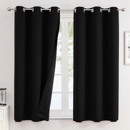 Blackout Curtains for Bedroom, Polyester, Grommet, 2