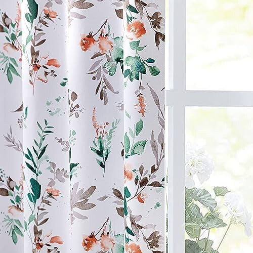 Floral Thermal Curtains 52" x 84", 2-Panel Grommet Set