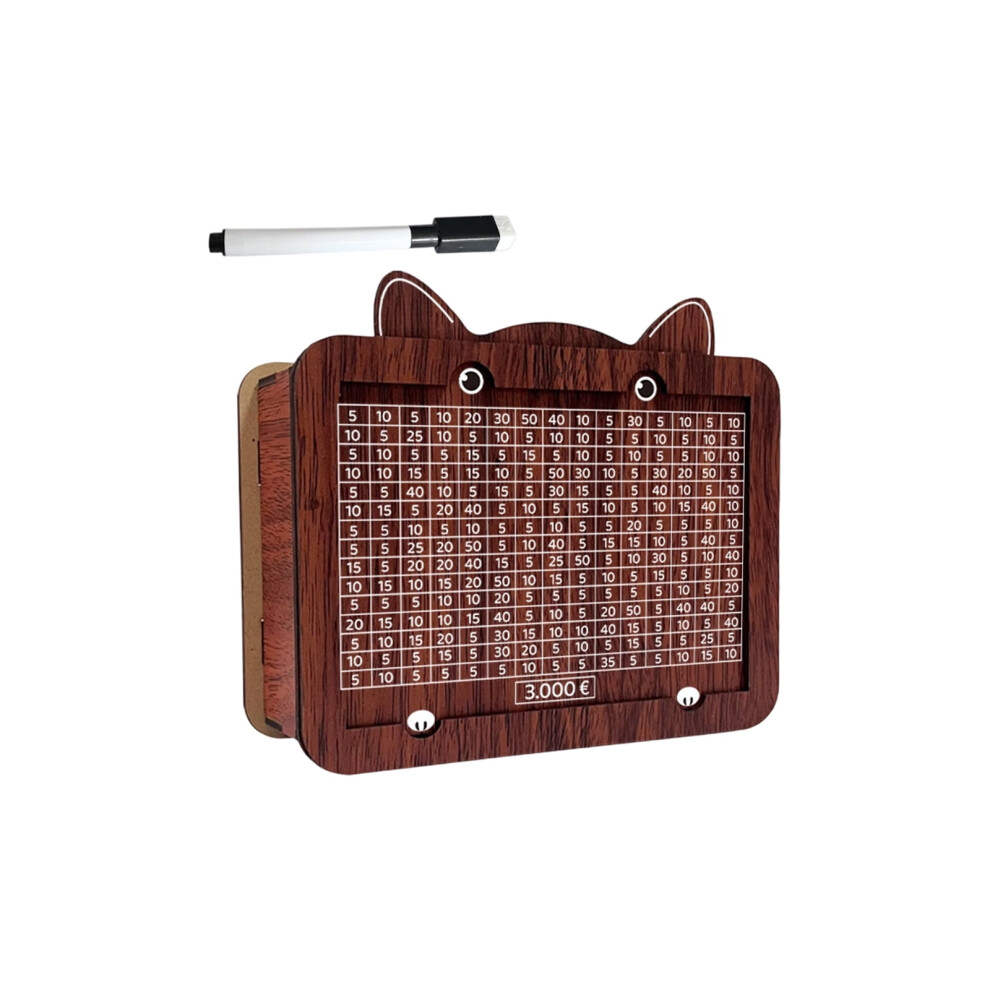 Wooden Cash Vault Savings Box With Counter And 3000-Money 937196753475