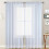White Polyester Semi-Sheer Curtains 83x52 in Rod Pocket 1