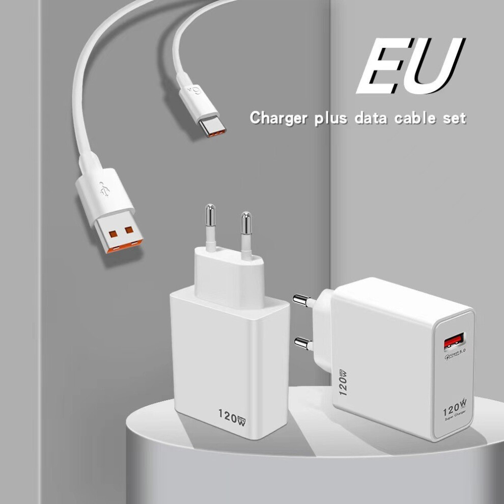 (Eu) 120W Super Charger Fast Charging Set Suitable For Huawei And Euusuk Xiaomi 695814650734