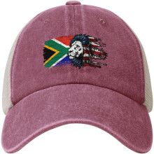 Șapcă de baseball cu plasă de vară, cu steag american, Lion, Africa de Sud, pălării de soare din denim spălat