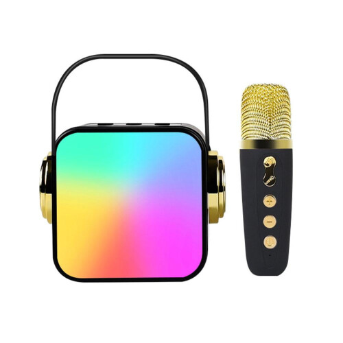 Mini Bluetooth karaoke machine with 2 wireless mics and