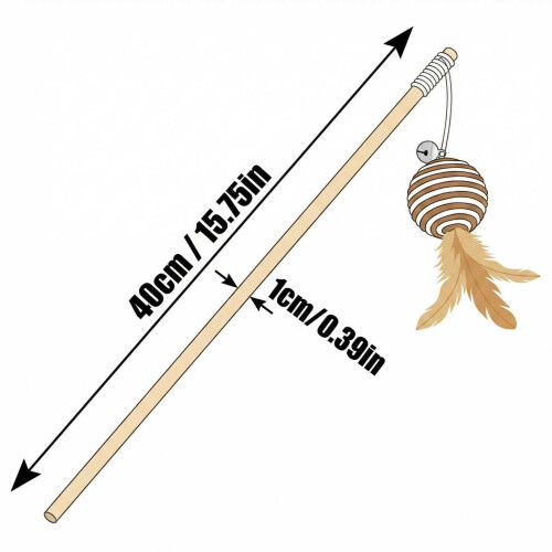 Baguette à chat en bois (lot de 3) 1