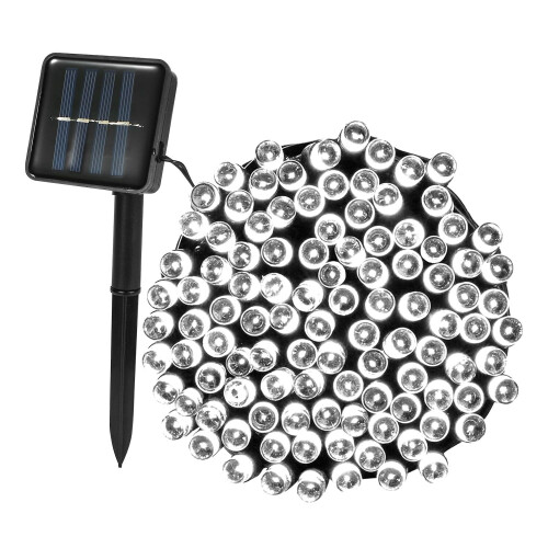 Solar-Lichterkette, 100 LEDs, 8 Modi, mehrfarbig, 12 m