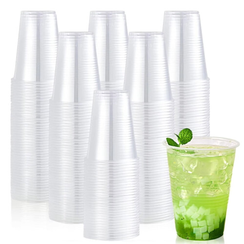 100 pcs Transparent Disposable Plastic Cups 200 ml 1