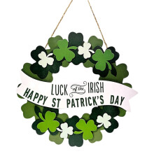 Kunstmatig klavertje vier krans voor St. Patrick's Day (1 stuk)