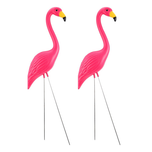 Flamingo hagepinner utendørs plendekorasjon 96 x 33 cm