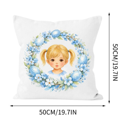 Easter Pillow Cover Farmhouse Square 19.7 inch 2