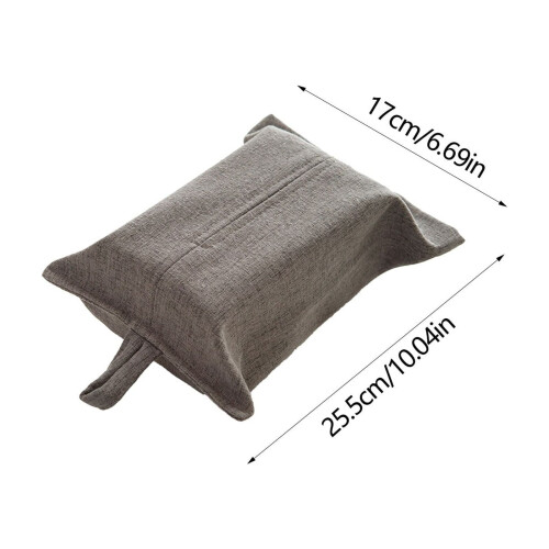 Solid Color Fabric Tissue Box with Hanging Rope, Concise Living Room Home Desktop Car Use 2