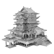3D Metal Puzzle for Adults – Chinese Architecture DIY Kit, Brain Teaser & Home/Office Decor, Creative Gift (Compatible with 3D Metal Puzzle Tools)