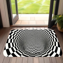 3D Hole Rug Optical Illusion 50 Inch Anti-Slip