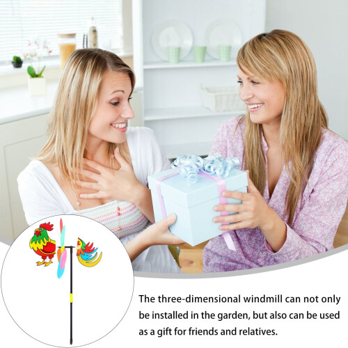 Outdoor Yard Windmill 3D Shape Assorted Color 3pcs 1