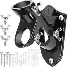 Support de mât de drapeau en aluminium pour extérieur, fixation à double angle