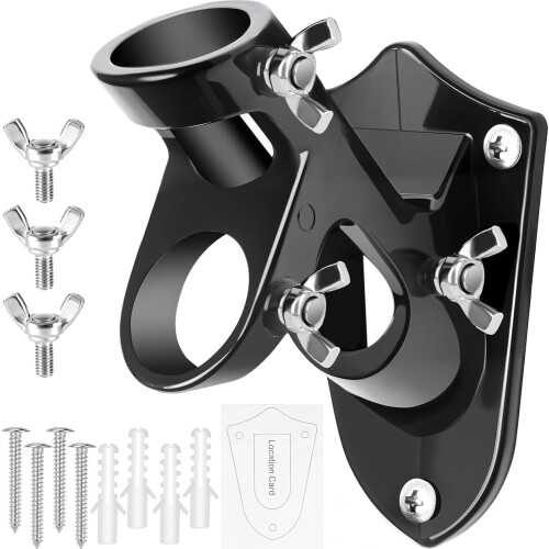 Support de mât de drapeau en aluminium pour extérieur, fixation à double angle