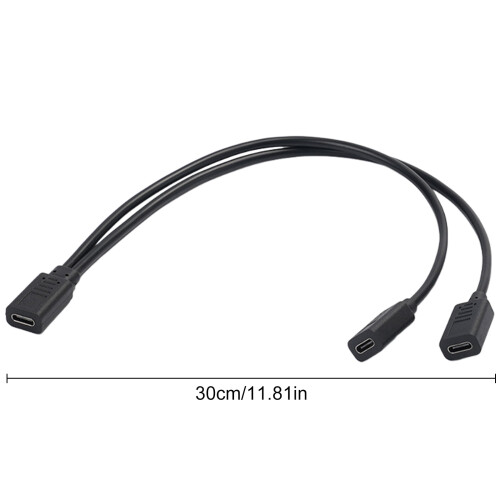 Καλώδιο USB τύπου C για διαχωριστή Y, 1 θηλυκό σε 2 αρσενικό, μετατροπέας ρεύματος για 2