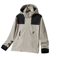 Giacca da donna a maniche lunghe con cerniera e cappuccio, a blocchi di colore, antivento, impermeabile, foderata in pile, calda e ideale per le
