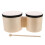 Beige Wooden Bongos Beginner-Friendly Sound Set 1