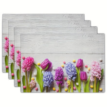 4pcs Polyester Table Mats Rectangular Prairie Chic