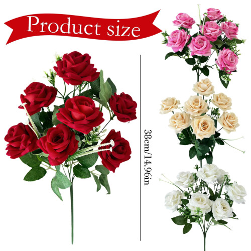 Kunstig rosebuket7-stilke kunstige blomster 2