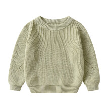 Girls' & Boys' Knit Crewneck Sweater, Warm Fall/Winter Pullover Top, Z03 Green, 4-5 Years