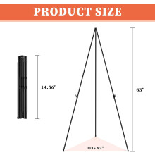 Schwarze Metall-Staffelei, 160 cm, verstellbar, 2er-Pack