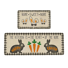 Ensemble de tapis de Pâques Lapin et Œuf – Tapis de sol 2 pièces en polyester