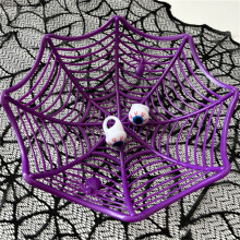 Fioletowa plastikowa miska na cukierki na Halloween 27x7,7 cm