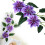 Ornamento de flor artificial de clematis roxa com folhas verdes. 6